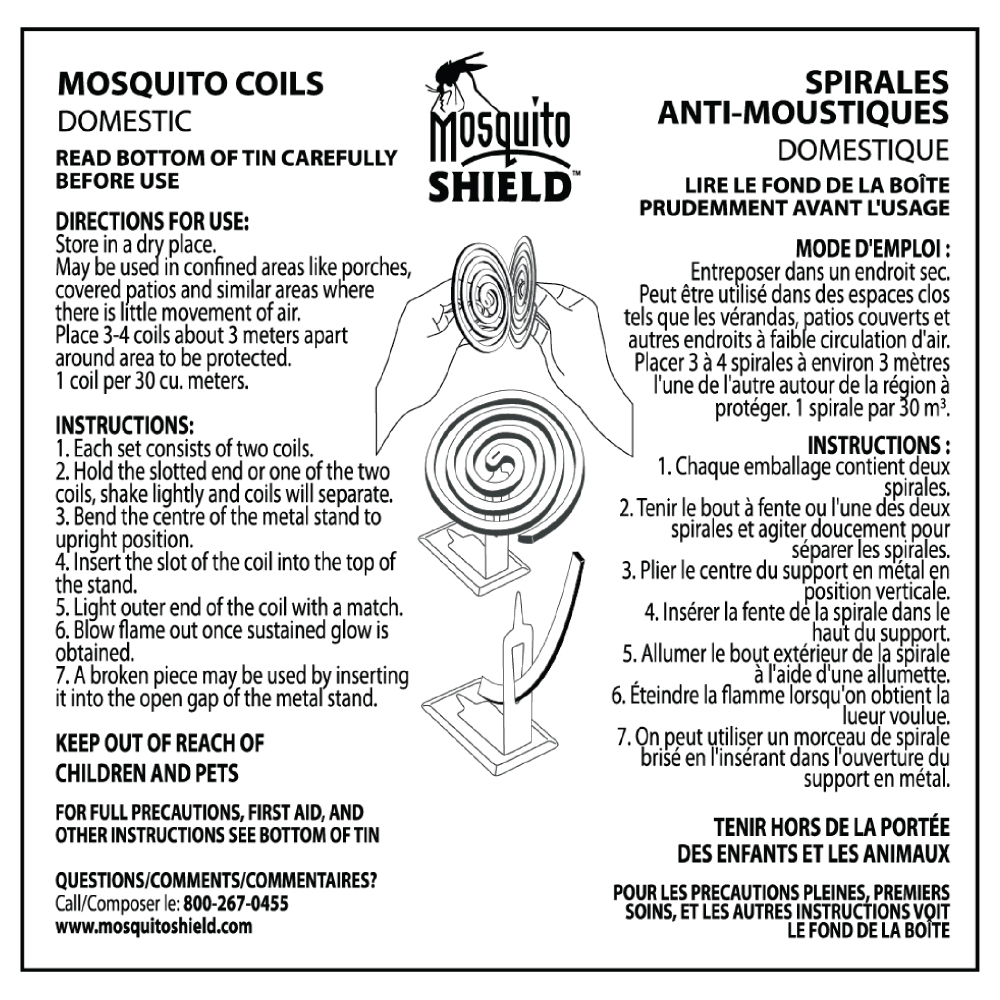 MS0401 MOSQUITO SHIELD™ MOSQUITO COILS 55 HRS Kuus Inc.